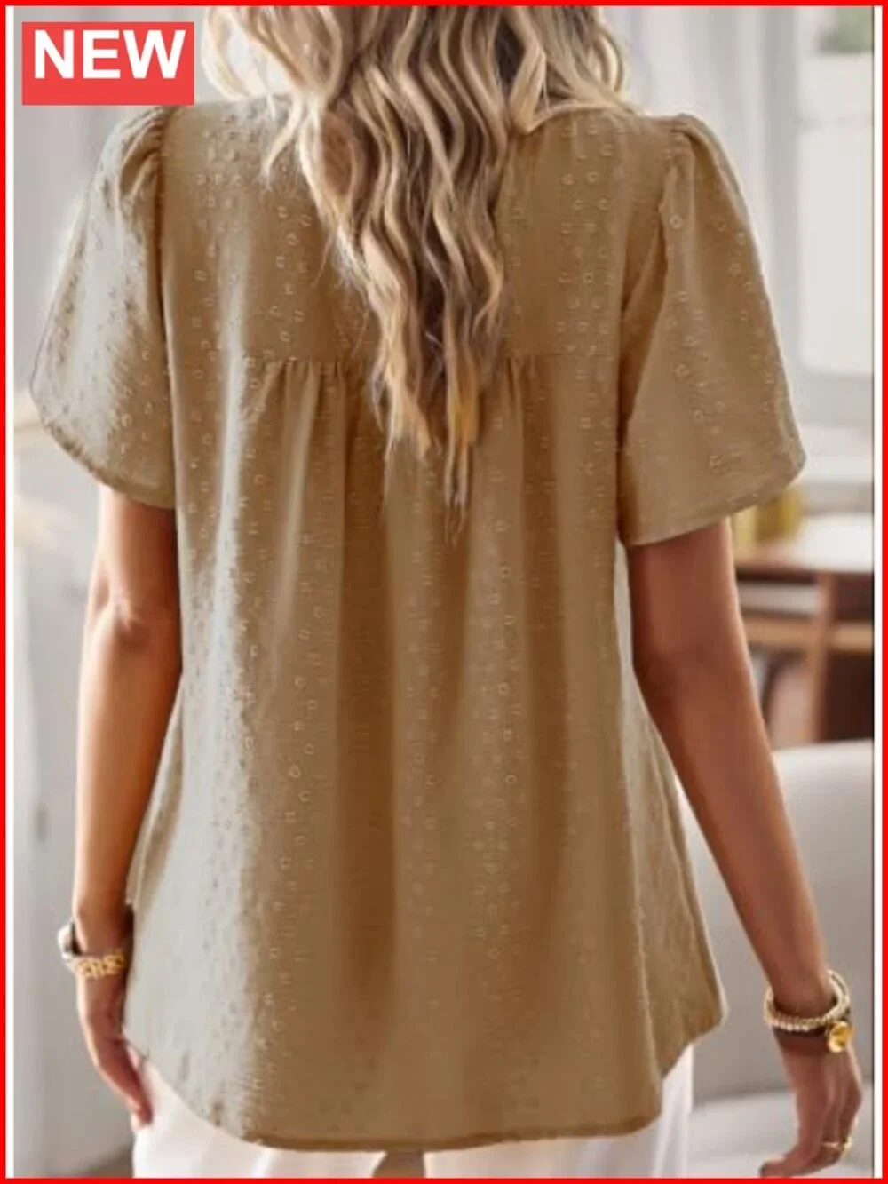Womens Boho Crochet Lace Short Sleeve Top Casual Loose Fit Blouse